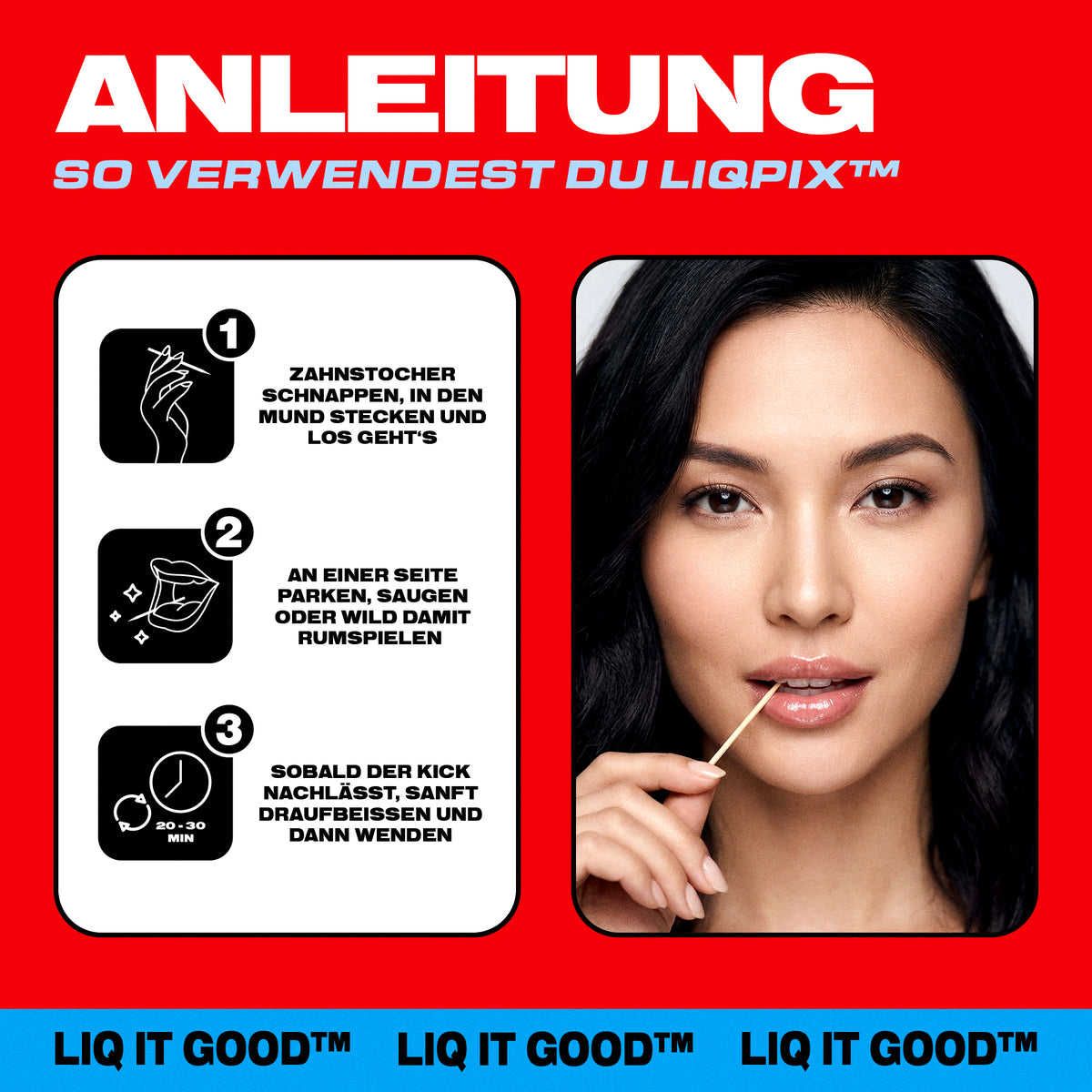Anleitung zur Verwendung der LIQPIX Zahnstocher
