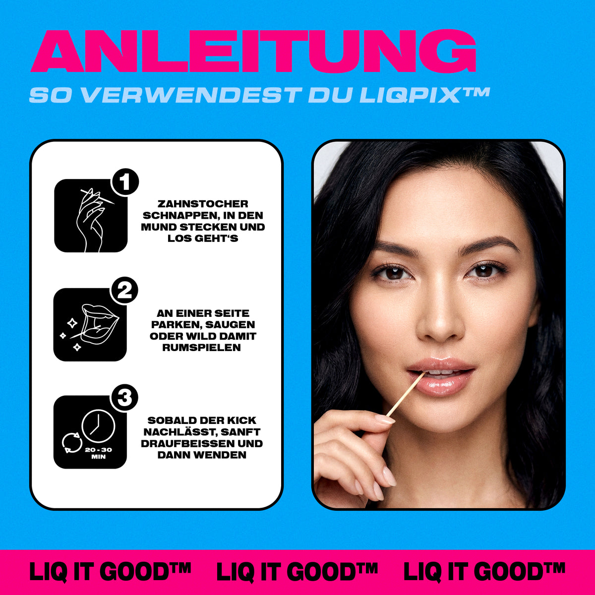 Anleitung zur Verwendung der LIQPIX Zahnstocher