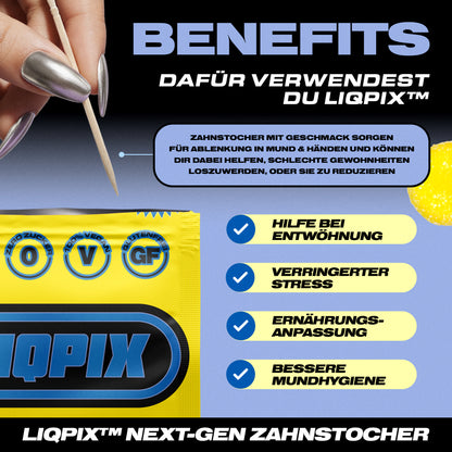 Benefits der LIQPIX Zahnstocher mit Geschmack