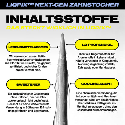 Inhaltsstoffe der LIQPIX Zahnstocher mit Geschmack