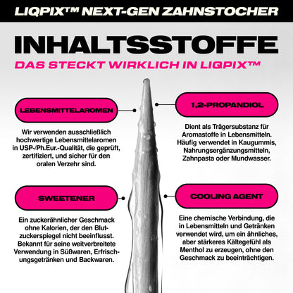 Inhaltsstoffe der LIQPIX Zahnstocher mit Geschmack