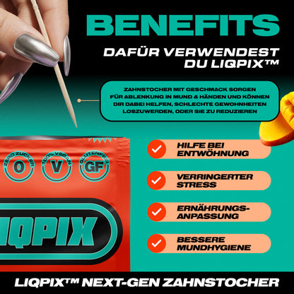 Benefits der LIQPIX Zahnstocher mit Geschmack