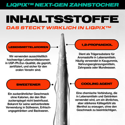 Inhaltsstoffe der LIQPIX Zahnstocher mit Geschmack