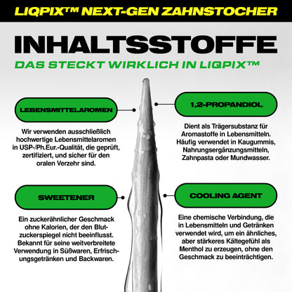 Inhaltsstoffe der LIQPIX Zahnstocher mit Geschmack