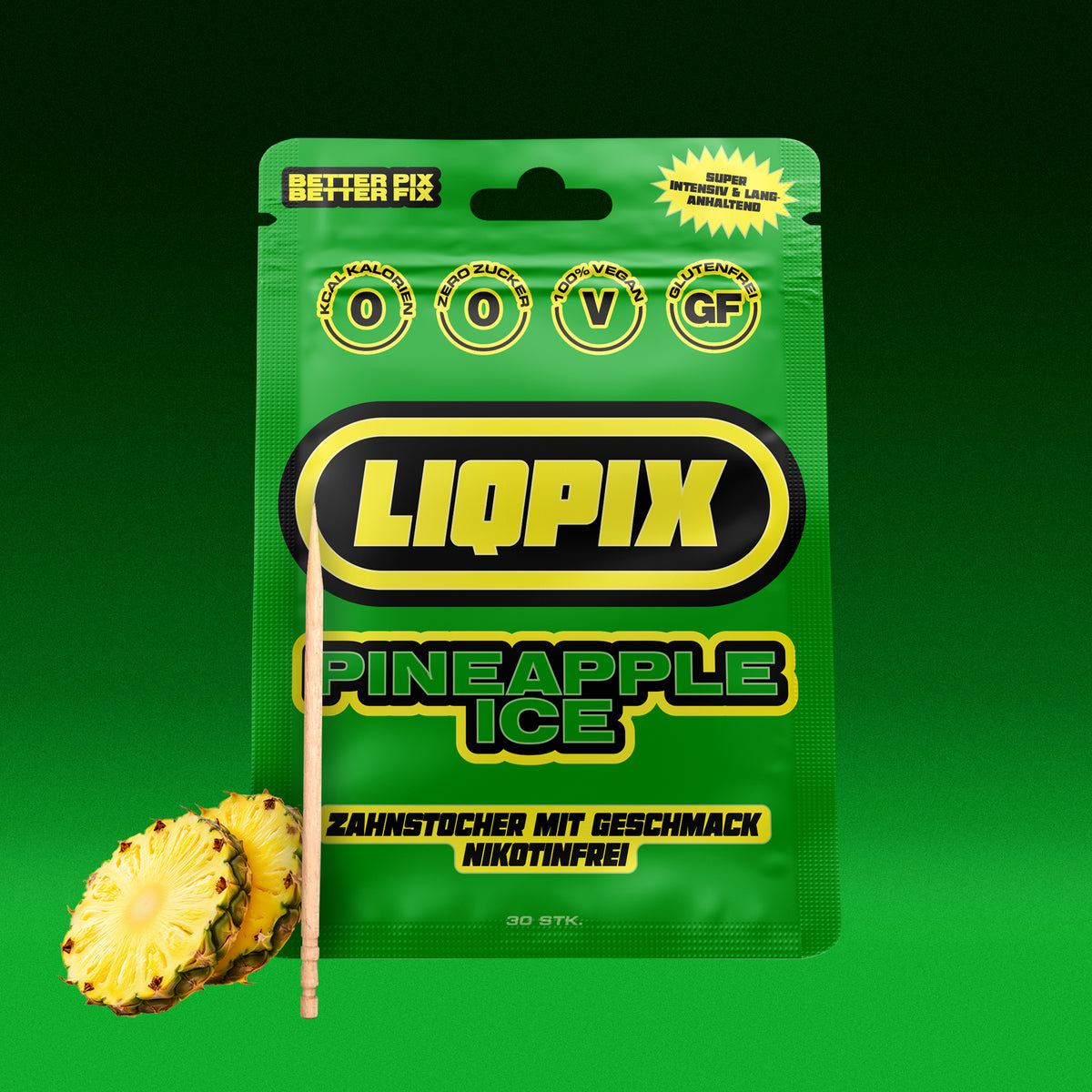 Liqpix Pineapple Ice Zahnstocher mit Geschmack - Produktverpackung
